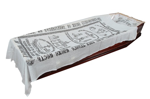 Покрывало ХБ с церковной символикой (белое)