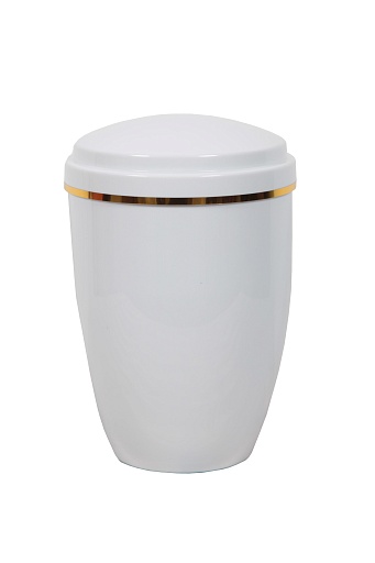 Урна для праха пластиковая с золотой полоской