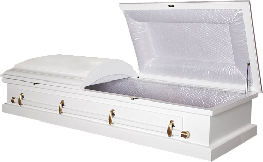 Гроб "АМЕЛИЯ" 4-х гранный БЕЛЫЙ