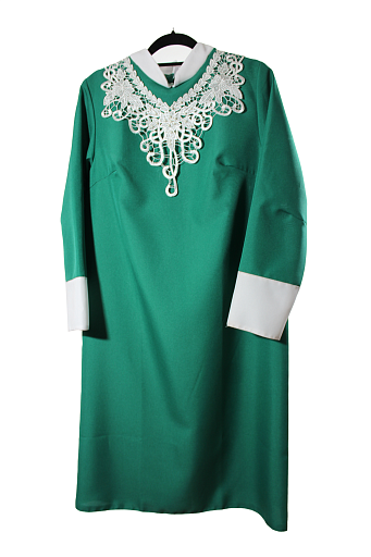 Платье женское Жемчуг с белыми манжетами и с белым воротником