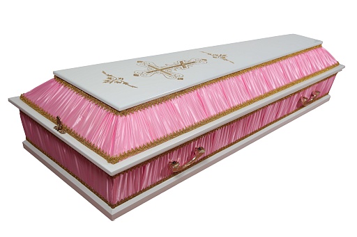 Гроб "Комбинированный" 4-х гранный белый крест