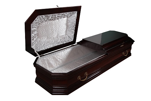 Гроб "Барон" 8-и гранный вишня матовый